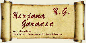 Mirjana Garačić vizit kartica